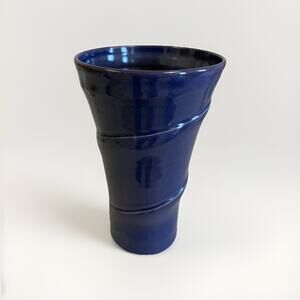 Vintage Studio Pottery Vase Purple Glaze Art Pottery Signed Coleman 9" Tall